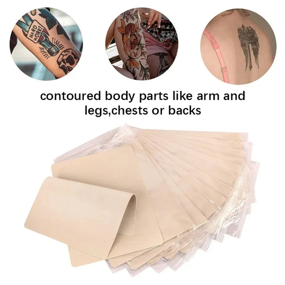 5/50pcs Silicone Tattoo Practice Skin - Double-Sided Fake Leather Sheets for Microblading, Permanent Makeup & Tattoo Training