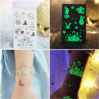 Easter Luminous Temporary Tattoos | Glow in The Dark Rabbit Bunny Eggs Chicks Flowers Waterproof Stickers for Party Gifts