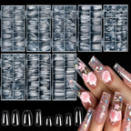 240/120pcs 8 Styles Clear Soft Gel Fake Nail Tips Full Cover Long Square Almond Acrylic Press On Nails Extension Nail Salon Tool